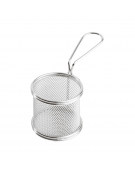 Mini cestino porta snack rotondo in acciaio inox - diametro cm 8 - altezza cm 7,5