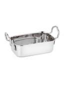 Mini tegame rettangolare in acciaio inox - capacità lt. 0,5 - cm 14,5x9,5x4,5