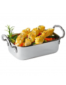 Mini tegame rettangolare in acciaio inox - capacità lt. 0,5 - cm 14,5x9,5x4,5