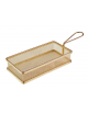 Cestino porta snack rettangolare in acciaio inox con rivestimento color oro - cm 26x13x5h
