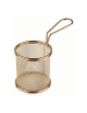 Mini cestino porta snack rotondo in acciaio inox con rivestimento color oro - diametro cm 8 - altezza cm 7,5