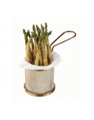 Mini cestino porta snack rotondo in acciaio inox con rivestimento color oro - diametro cm 9 - altezza cm 8,5