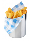 Mini cestello porta snack rotondo in acciaio inox - capacità lt. 0,45 - diametro cm 9,5 - altezza cm 11,5