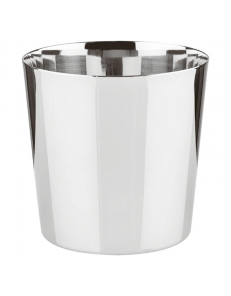 Mini cestello porta snack rotondo in acciaio inox con superficie liscia - capacità lt. 0,35 - diametro cm 8,5 - altezza cm 8,5