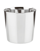 Mini cestello porta snack rotondo in acciaio inox con superficie liscia - capacità lt. 0,35 - diametro cm 8,5 - altezza cm 8,5