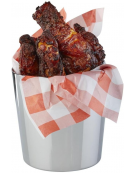 Mini cestello porta snack rotondo in acciaio inox con superficie liscia - capacità lt. 0,35 - diametro cm 8,5 - altezza cm 8,5