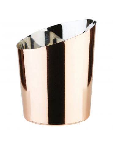 Mini cestello porta snack rotondo in acciaio inox - colore rame - capacità lt. 0,45 - diametro cm 9,5 - altezza cm 11,5