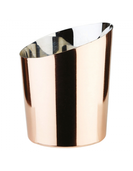 Mini cestello porta snack rotondo in acciaio inox - colore rame - capacità lt. 0,45 - diametro cm 9,5 - altezza cm 11,5