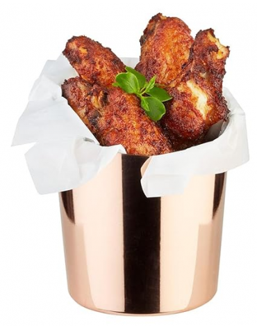 Mini cestello porta snack rotondo in acciaio inox - colore rame - capacità lt. 0,45 - diametro cm 9,5 - altezza cm 11,5