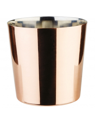 Mini cestello porta snack rotondo in acciaio inox con superficie liscia - colore rame - lt. 0,35 - Ø cm 8,5 - altezza cm 8,5