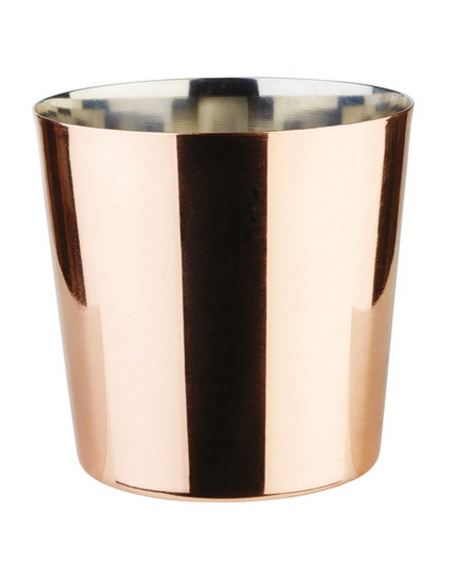 Mini cestello porta snack rotondo in acciaio inox con superficie liscia - colore rame - lt. 0,35 - Ø cm 8,5 - altezza cm 8,5