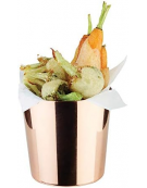 Mini cestello porta snack rotondo in acciaio inox con superficie liscia - colore rame - lt. 0,35 - Ø cm 8,5 - altezza cm 8,5