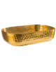 Ciotola porta snack rettangolare in alluminio con superficie martellata - colore oro - capacità lt. 1,4 - cm 23x15,5x6h