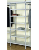 Scaffale metallico in acciaio verniciato RAL 7035 - 7 ripiani cm 120x30 -Montaggio a gancio-Dimensioni esterne cm 126,4x30x350h