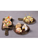 Vassoio rotondo con manico in melamina effetto legno - diametro cm 38 - altezza cm 1,5