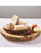 Tagliere rotondo in legno di acacia con piedini - diametro cm 20