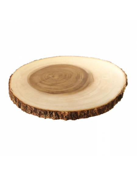Tagliere rotondo in legno di acacia con piedini - diametro cm 25,5