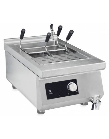Cuocipasta a induzione professionale da banco - capacità lt 15 - incluso kit di 3 cestelli - Trifase Kw 5 - cm 40x70x34,8h