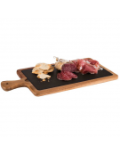 Tagliere rettangolare con manico in legno di acacia e piano in ardesia - cm 33x20x2h
