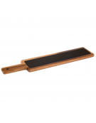 Tagliere rettangolare con manico in legno di acacia e piano in ardesia - cm 43x12x2h