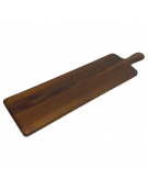 Tagliere rettangolare in legno di Iroko con manico - cm 60x15