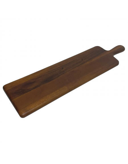Tagliere rettangolare in legno di Iroko con manico - cm 60x15