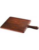 Tagliere rettangolare in legno di Iroko con manico - cm 25x35x1,8h