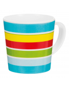 Tazza caffè in melamina con rifinitura multicolore - capacità ml 180 - diametro cm 7 - altezza cm 7,5