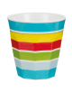 Bicchiere in melamina con rifinitura multicolore - capacità ml 260 - diametro cm 8,5 - altezza cm 9