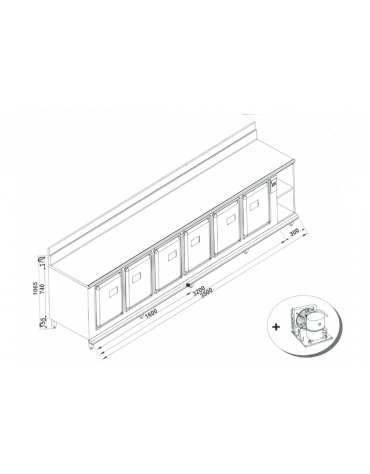 Retrobanco refrigerato da cm. 350