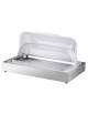 Vetrina buffet refrigerata, struttura acciaio inox e coperchio policarbonato - con 1 vassoio GN1/1 e elemento di raffreddamento