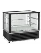 Vetrina refrigerata da banco con vetri dritti- refrigerazione ventilata +2°/+10°C - 2 ripiani regolabili - cm 79,2x67,6x73h