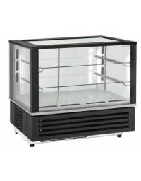 Vetrina refrigerata da banco con vetri dritti- refrigerazione ventilata +2&deg;/+10&deg;C - 2 ripiani regolabili - cm 79,2x67,6x73h