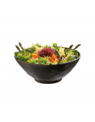 Insalatiera in melamina effetto argilla - colore nero con bordo marrone - capacità lt. 1 - diametro cm 21 - altezza cm 8,5