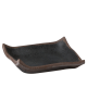 Vassoio in melamina effetto argilla - colore nero con bordo marrone - cm 14,5x14,5x2h