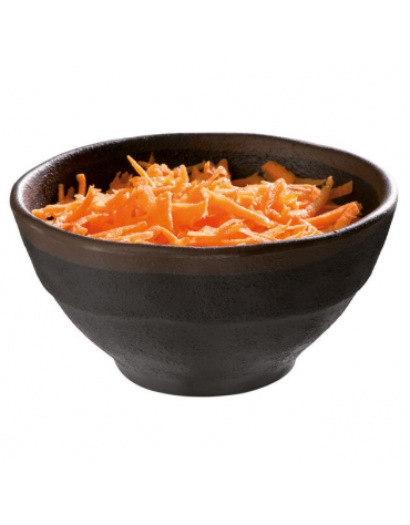 Insalatiera in melamina effetto argilla - colore nero con bordo marrone - capacità lt. 0,2 - diametro cm 11 - altezza cm 5,5