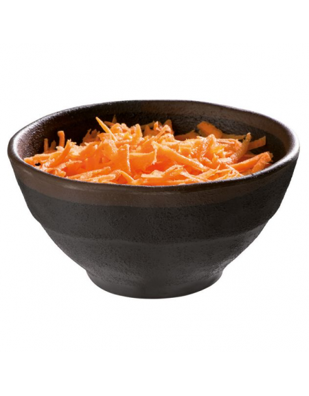 Insalatiera in melamina effetto argilla - colore nero con bordo marrone - capacità lt. 0,2 - diametro cm 11 - altezza cm 5,5