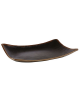 Vassoio rettangolare in melamina effetto argilla - colore nero con bordo marrone - cm 32,5x23,5x4,5h