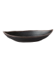 Insalatiera ovale in melamina effetto argilla - colore nero con bordo marrone - capacità lt. 0,4 - cm 25,5x14x5,5h