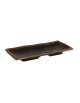 Vassoio rettangolare in melamina effetto argilla - colore nero con bordo marrone - cm 19,5x9,5x2h
