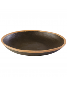Piatto fondo tondo in melamina effetto argilla - colore moro con bordo terracotta - Ø cm 20,5 - altezza cm 3 - capacità lt. 0,5
