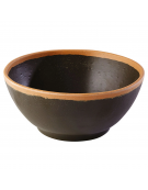 Insalatiera in melamina effetto argilla - colore moro con bordo terracotta - diametro cm 16 - altezza cm 7 - capacità lt. 0,70