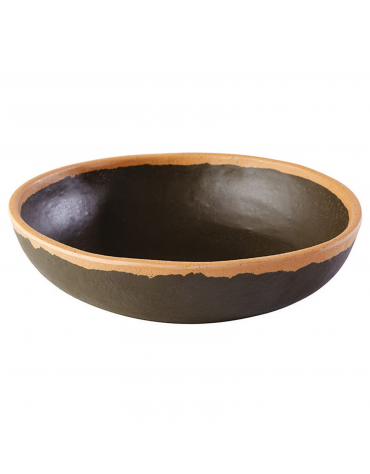 Insalatiera in melamina effetto argilla - colore moro con bordo terracotta - diametro cm 16,5 - altezza cm 4 - capacità lt 0,50