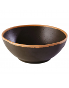 Insalatiera in melamina effetto argilla - colore moro con bordo terracotta - diametro cm 21 - altezza cm 8 - capacità lt. 1,45