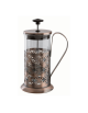 Caraffa caffettiera pressa filtro in vetro trasparente e acciaio inox - colore rame antico - capacità ml 600