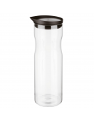 Caraffa in vetro trasparente con coperchio in acciaio inox - diametro cm 8 - altezza cm 25 - capacità lt. 1