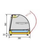 Espositore da banco-vetrina refrigerata statica +3°+5°C in acciaio inox a 2 piani-CAPACITA' N° 6 BACINELLE GN1/3-cm 179X38X38h