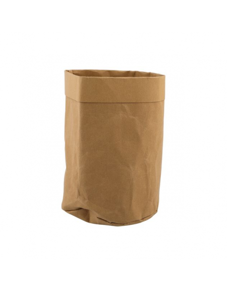 Cesto pane tondo in carta kraft lavabile - diametro cm 12 - altezza cm 12