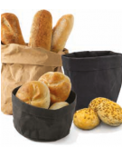 Cesto pane tondo in carta kraft lavabile - colore marrone - diametro cm 22 - altezza cm 13