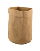 Cesto pane tondo in carta kraft lavabile - colore marrone - diametro cm 25 - altezza cm 18